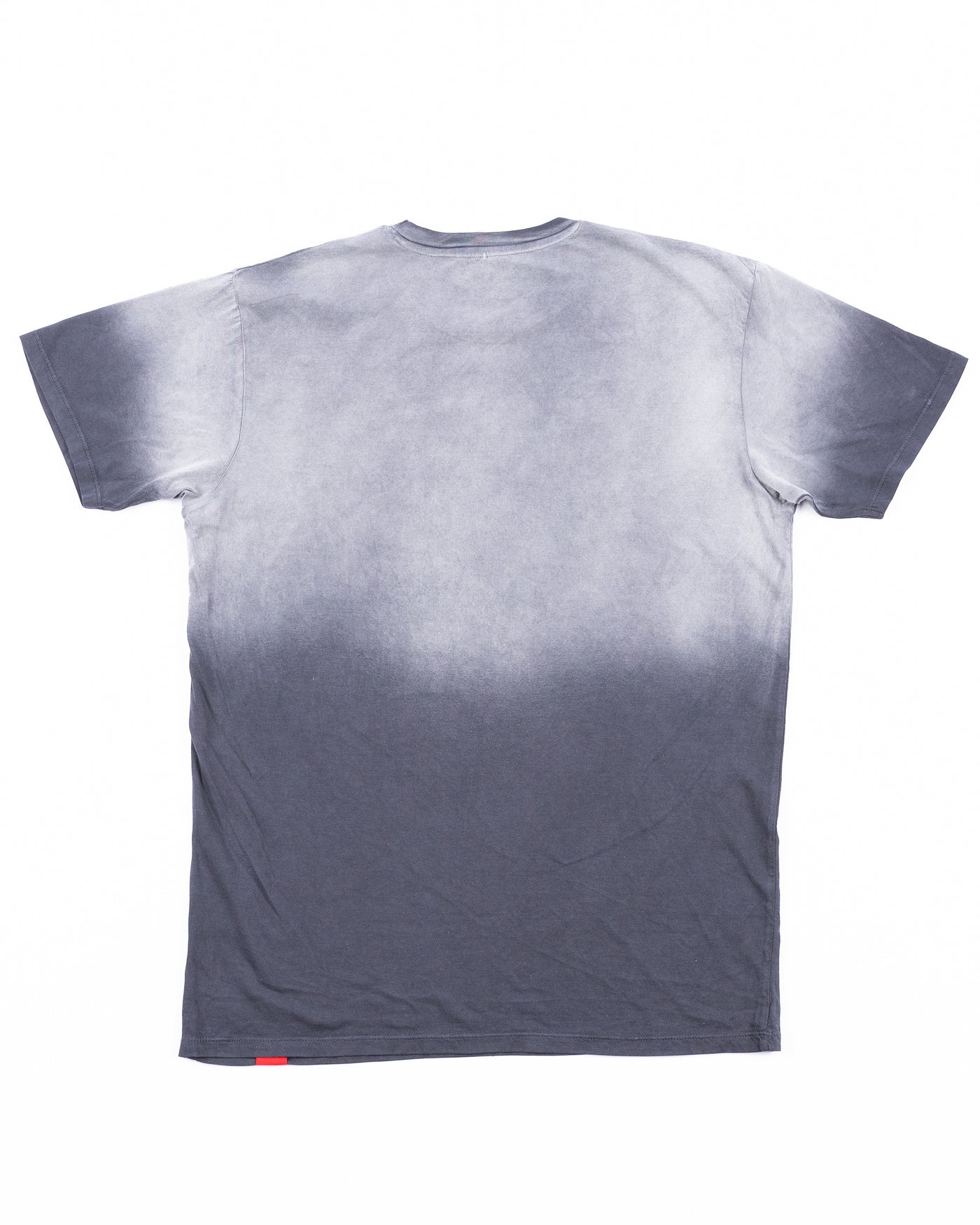 grey and white ombre Sportiqe short sleeve tee with Chicago Blackhawks wordmark and primary logo graphic across chest - back lay flat