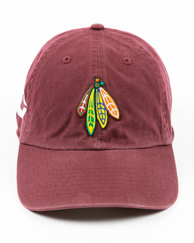 '47 brand maroon adjustable hat with University of Chicago logo on right side - front lay flat