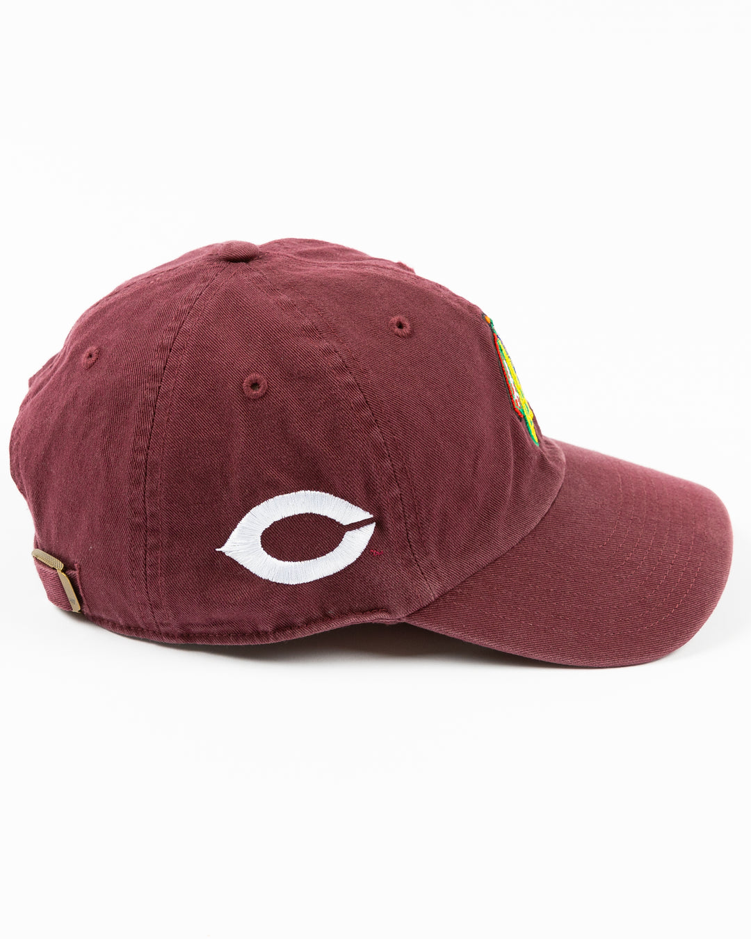 '47 brand maroon adjustable hat with University of Chicago logo on right side - right side lay flat