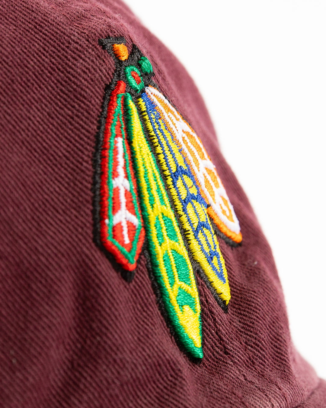 '47 brand maroon adjustable hat with University of Chicago logo on right side - front detail lay flat