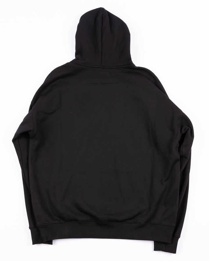 black Pro Standard hoodie with tonal Chicago Blackhawks patches throughout - back lay flat