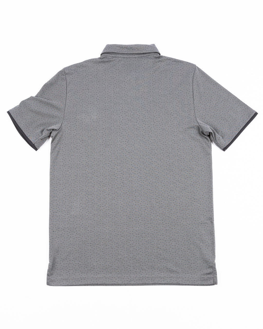 grey TravisMathew polo with Chicago Blackhawks tonal primary logo on left sleeve - back lay flat