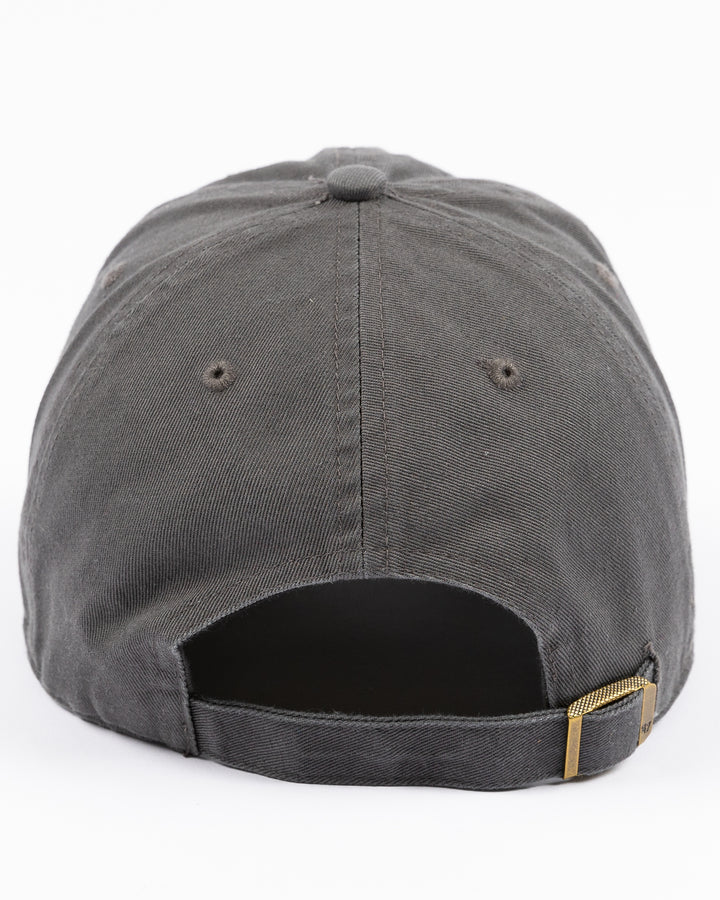 charcoal grey '47 brand clean up adjustable cap with embroidered Chicago Steel logo on front - back lay flat