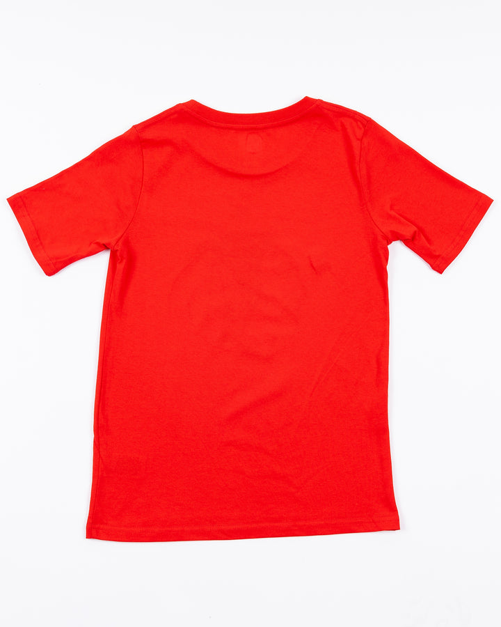 red Chicago Blackhawks short sleeve youth tee with primary logo across front - back lay flat