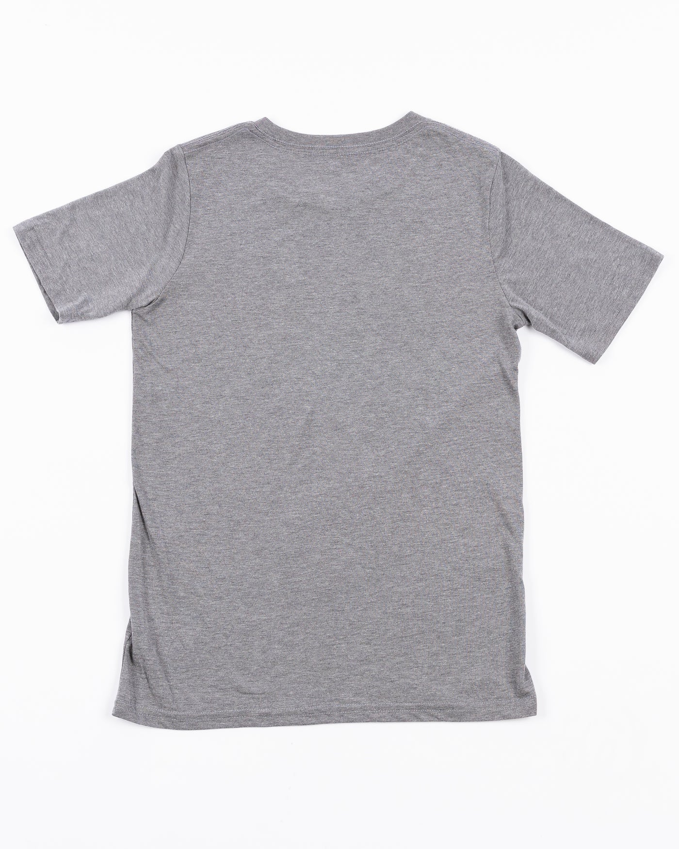 youth heather grey triblend short sleeve tee with Chicago Blackhawks primary logo across front - back lay flat