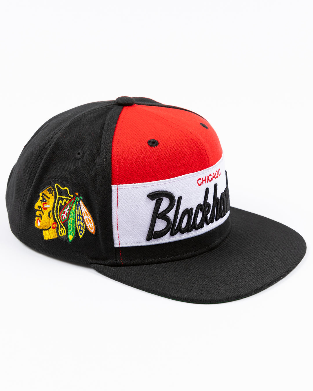 Casquette Chicago Blackhawks Mitchell & Ness Snapback Vintage Paintbrush pour homme Casquette Chicago Blackhawks Mitchell & Ness Snapback Vintage Paintbrush pour homme
