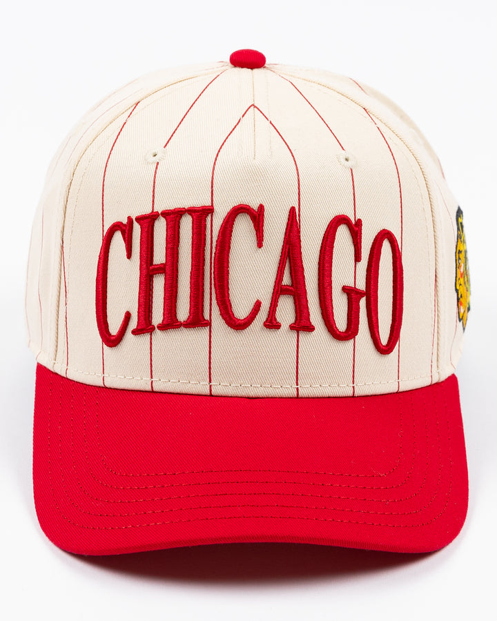 Chicago Blackhawks x Alice & Wonder Pinstripe Roscoe Snapback Cap