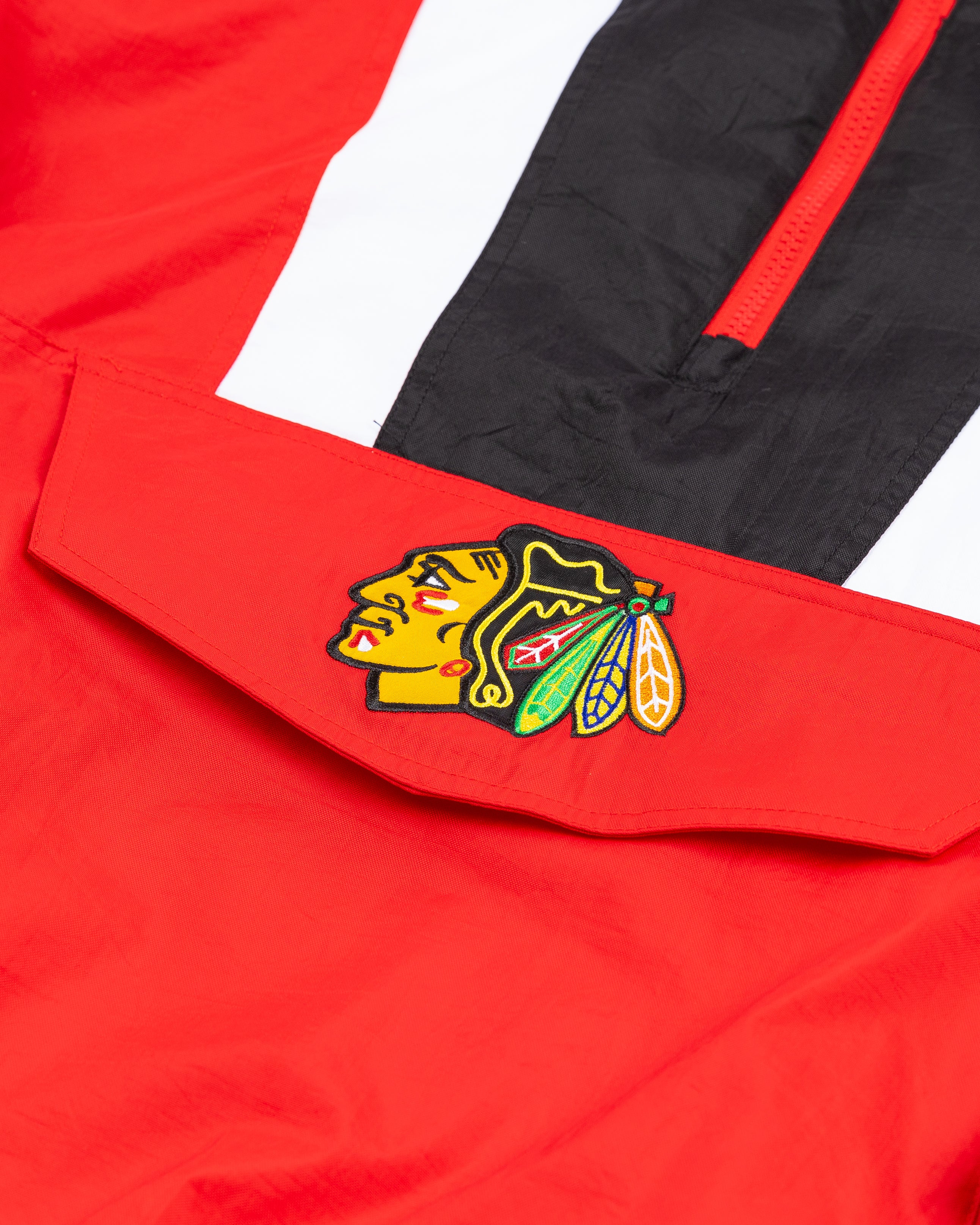 Starter Chicago Blackhawks Charger Half Zip Pullover Jacket