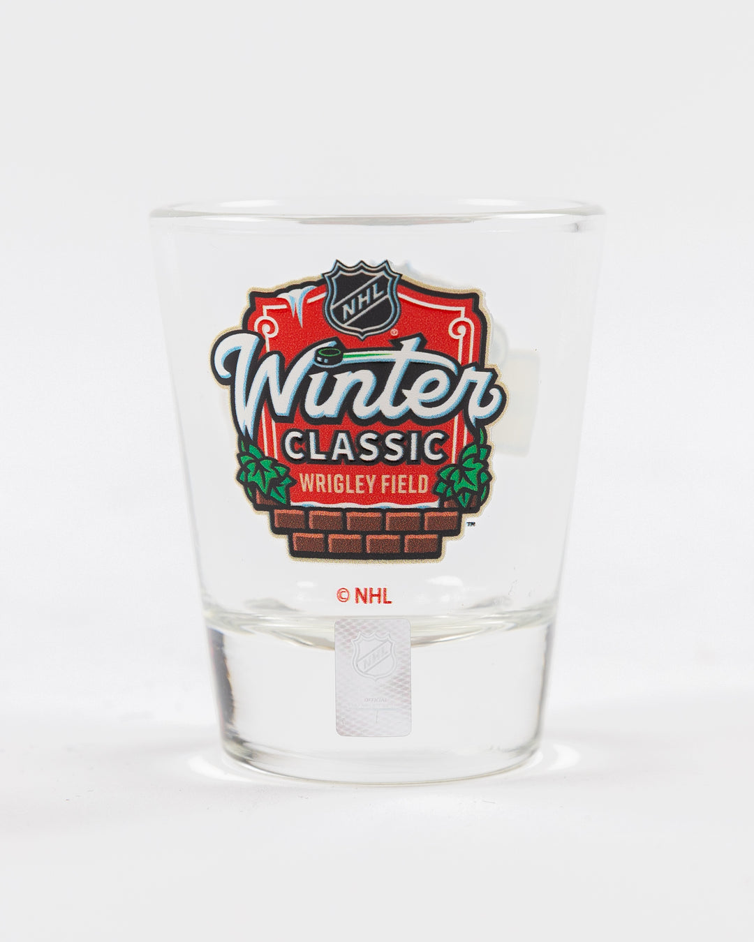 Chicago Blackhawks Winter Classic shot glass - back lay flat