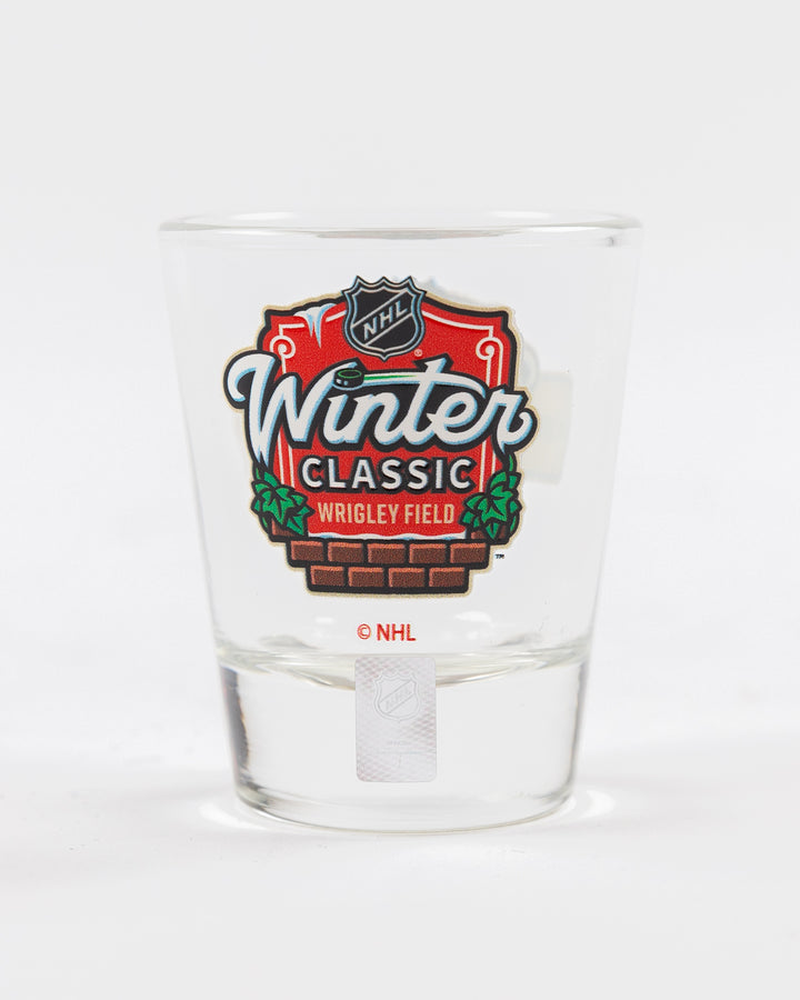 Chicago Blackhawks Winter Classic shot glass - back lay flat