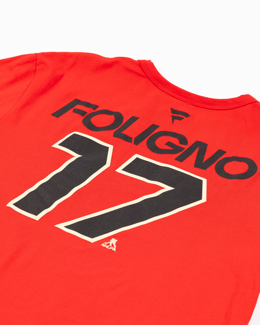 Fanatics Winter Classic Nick Foligno player name and number tee - back detail lay flat