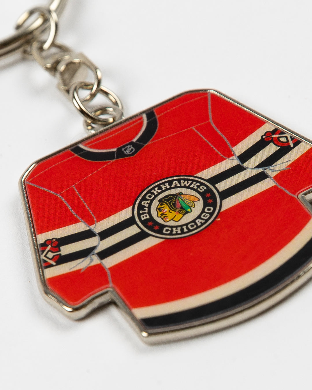 Chicago Blackhawks keychain of 2024-25 Winter Classic jersey - front detail lay flat