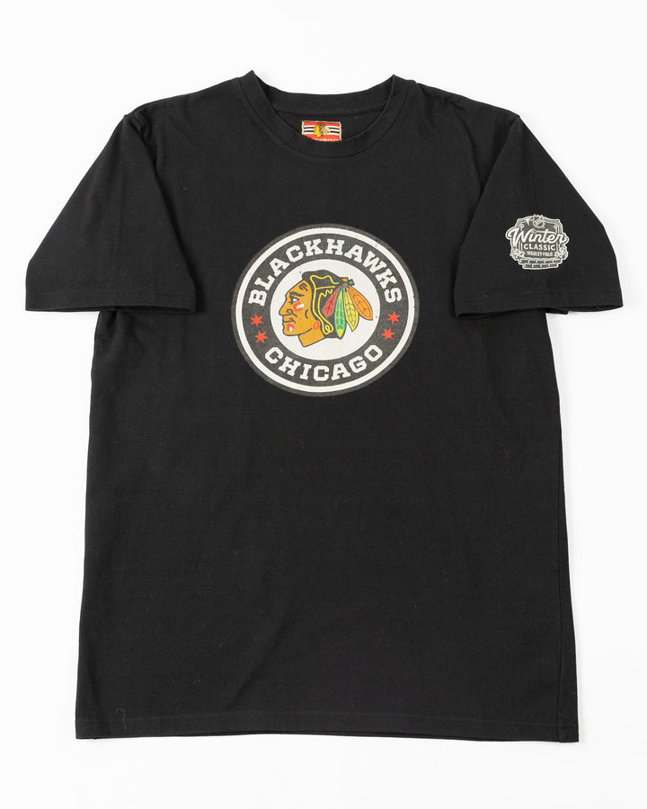 American Needle Winter Classic Chicago Blackhawks Heavyweight Black Short Sleeve Tee