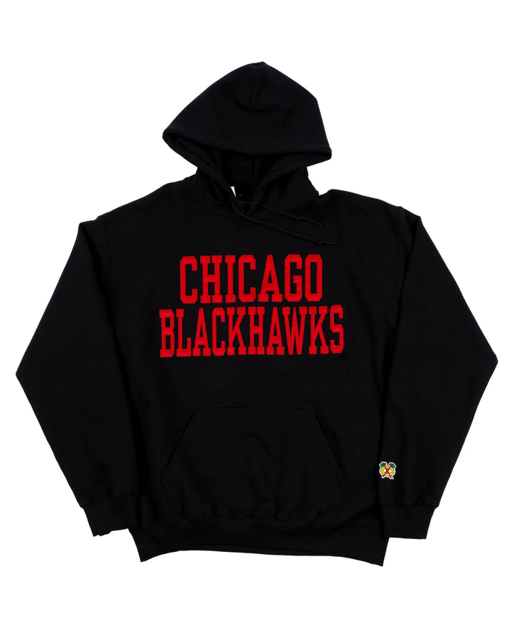 Chicago Blackhawks Twill Applique Hoodie Sweatshirt
