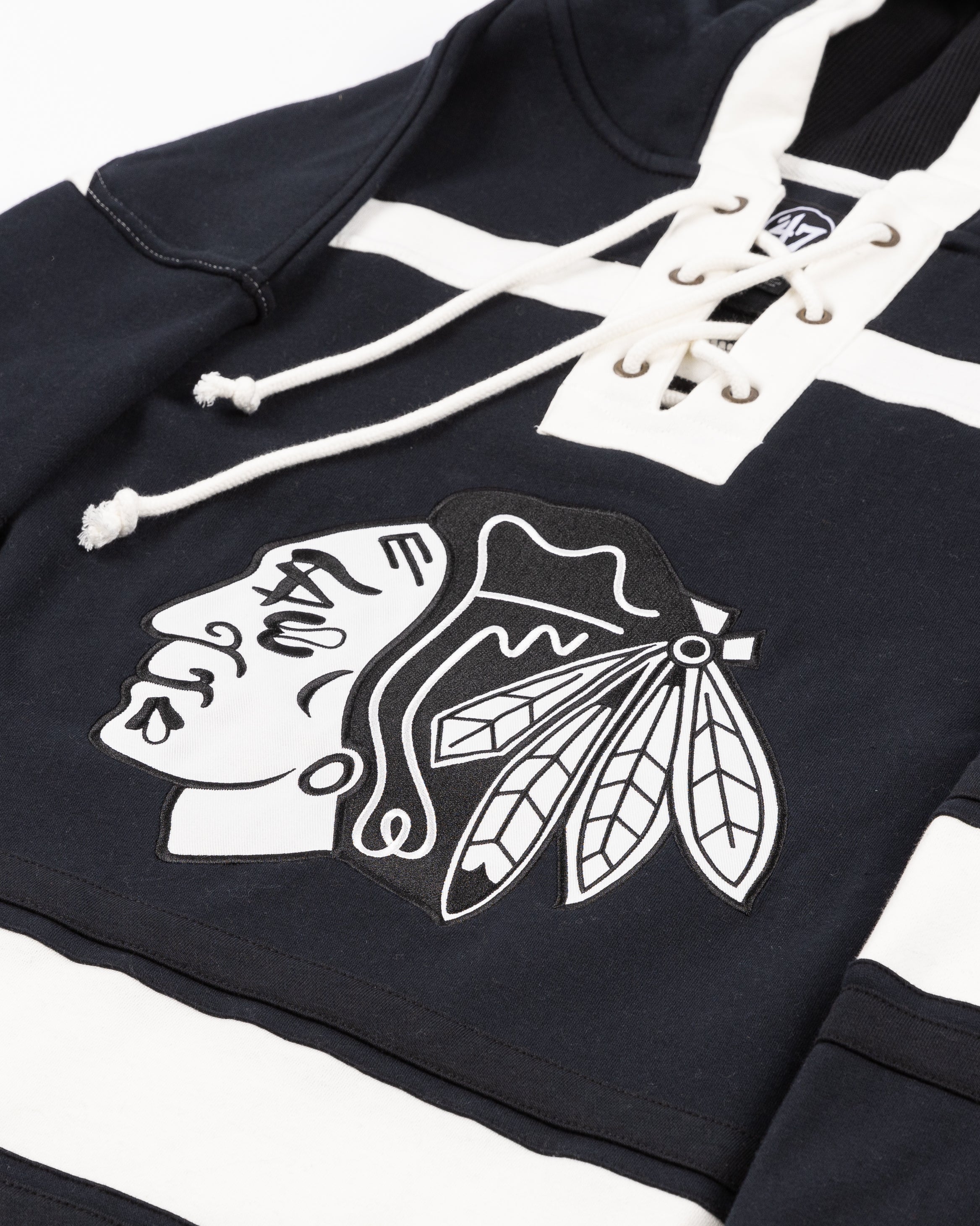 47 Chicago Blackhawks Bedard Fleece Lace Jersey Style Hood – CBH Shop