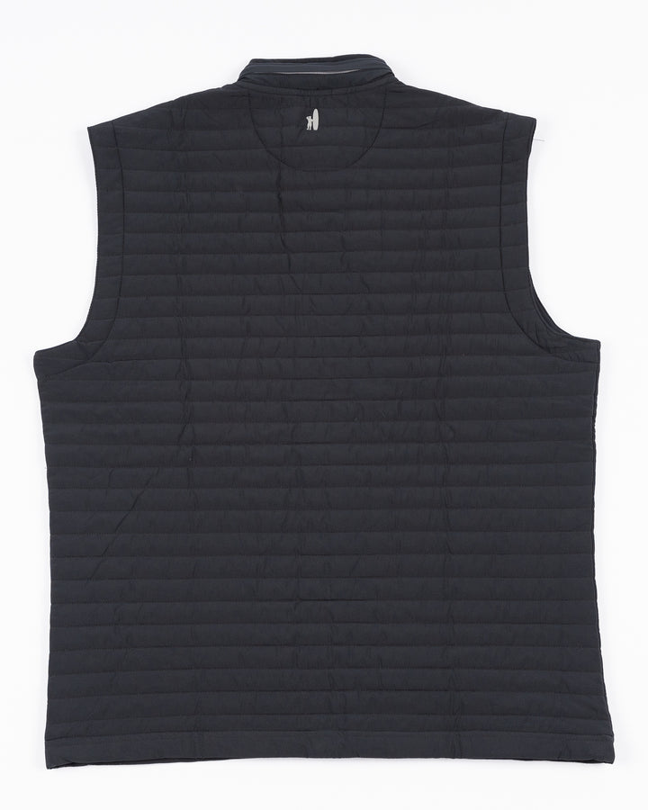 black johnnie-o full zip vest with Chicago Blackhawks primary logo on left chest - back lay flat