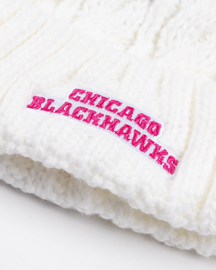 Outerstuff Youth Chicago Blackhawks White Able Cuffed Knit Hat