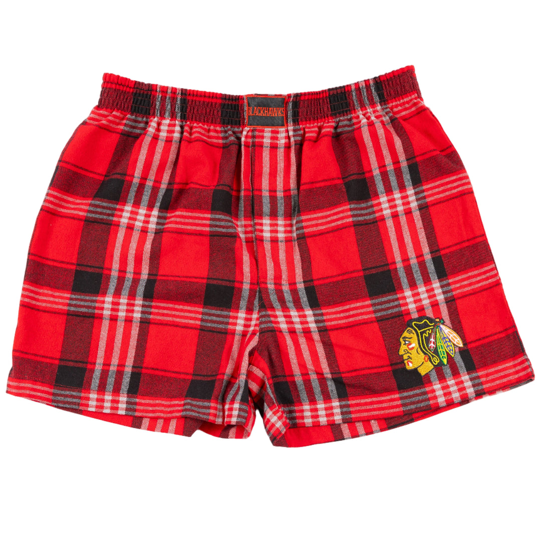 Concept Sports Chicago Blackhawks Region Plaid Boxer Shorts