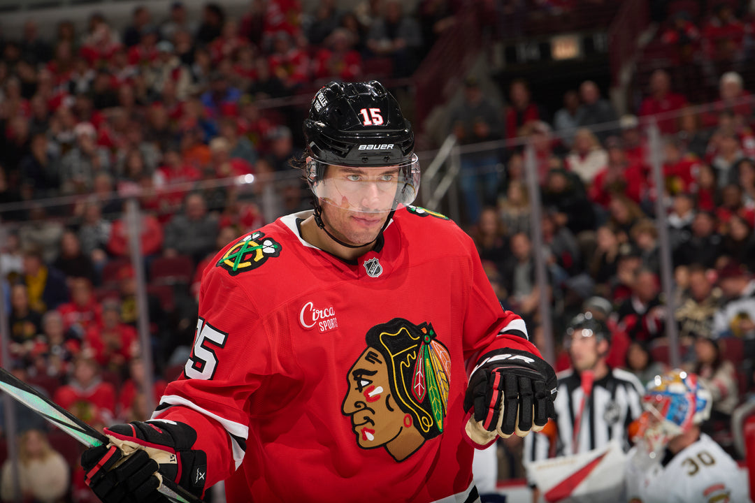 Chicago Blackhawks player Craig Smith after scoring goal against Florida Panthers in November 2024