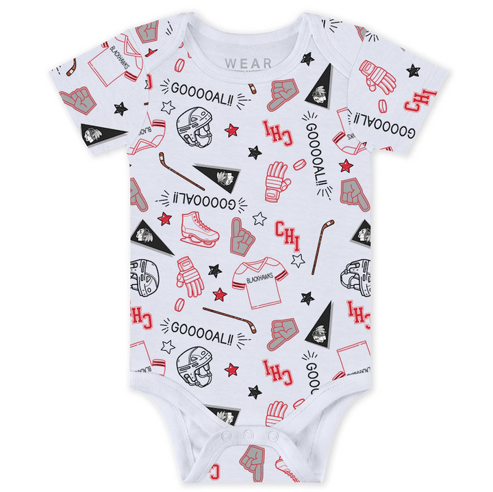 WEAR Infant Chicago Blackhawks 3 Piece Turn Me Around Creeper Set