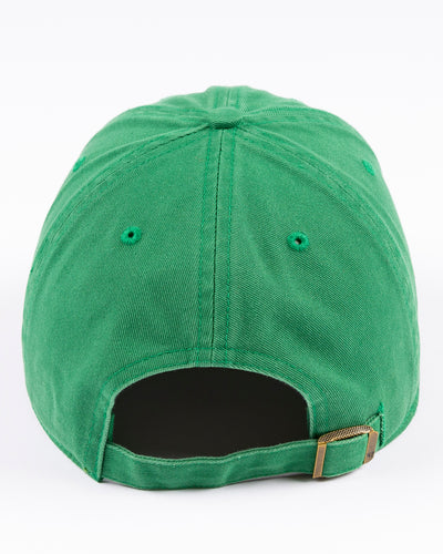 '47 brand green adjustable clean up cap with Chicago Blackhawks and four star design for St. Patrick's Day - back  lay flat