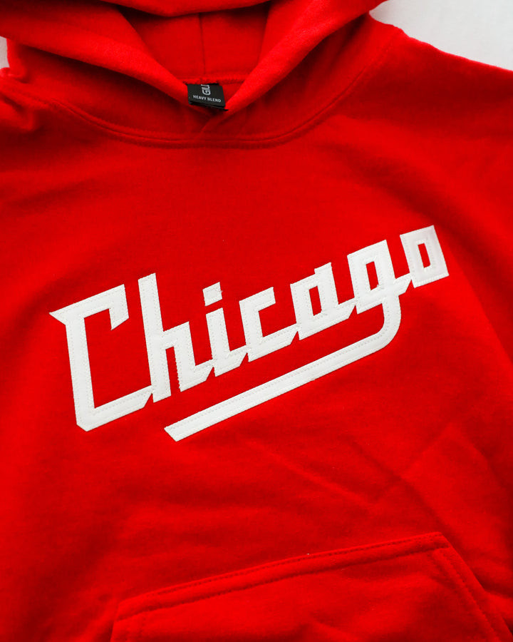 Chicago Steel New Logo Youth Red Hooded Sweatshirt