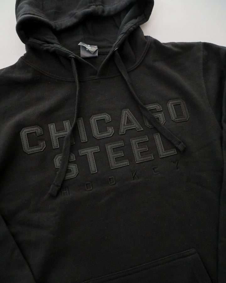 Chicago Steel Black on Black Hoodie