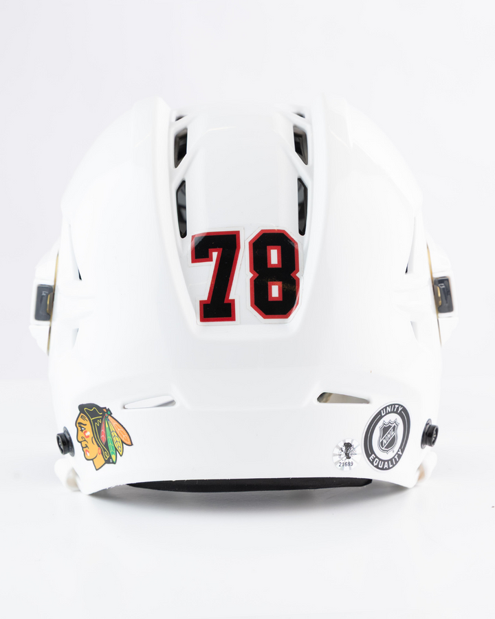 TJ Brodie Game-Used White Helmet 21689