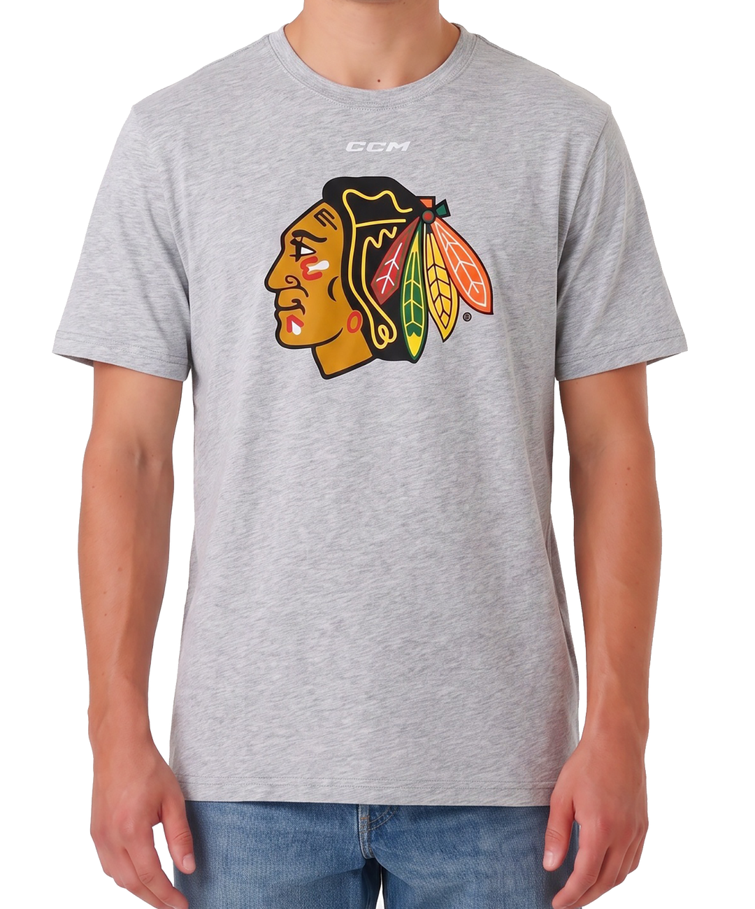 CCM Chicago Blackhawks Athletic Grey T-Shirt