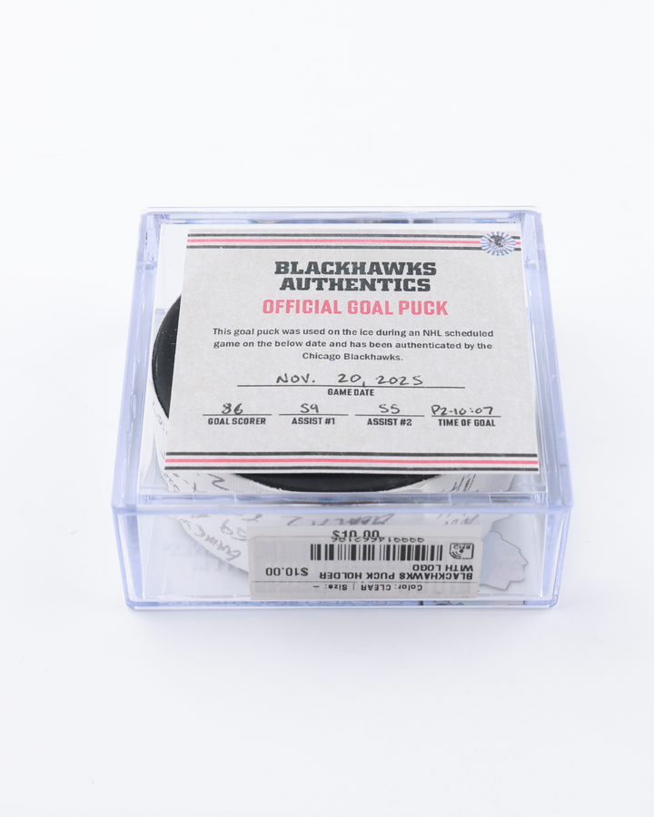 Teuvo Teravainen Game-Used Goal Puck 11/20/2025 21937