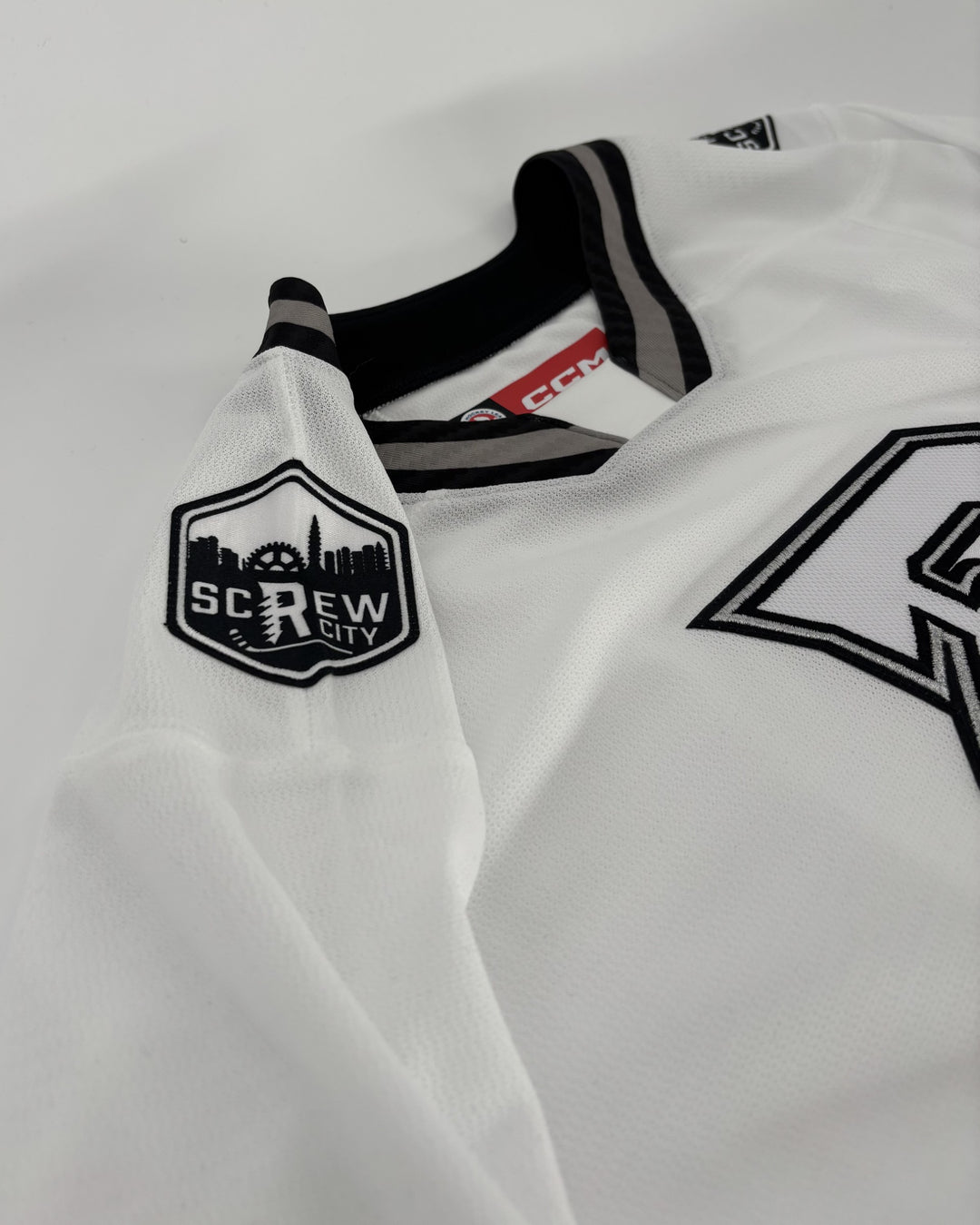 CCM Rockford IceHogs "R" Screw City White Replica Jersey