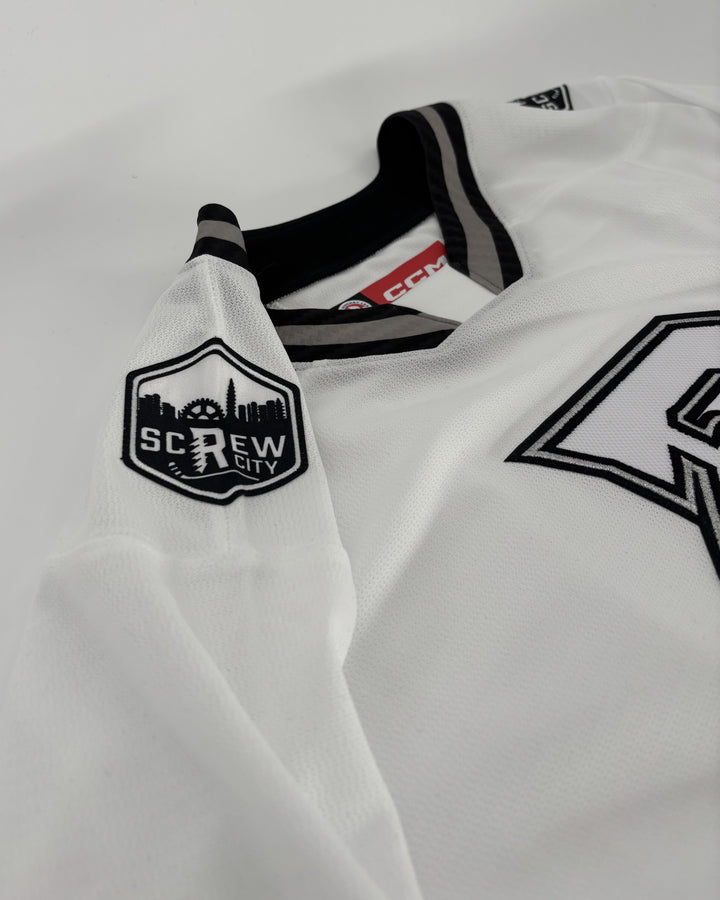 CCM Rockford IceHogs "R" Screw City White Replica Jersey
