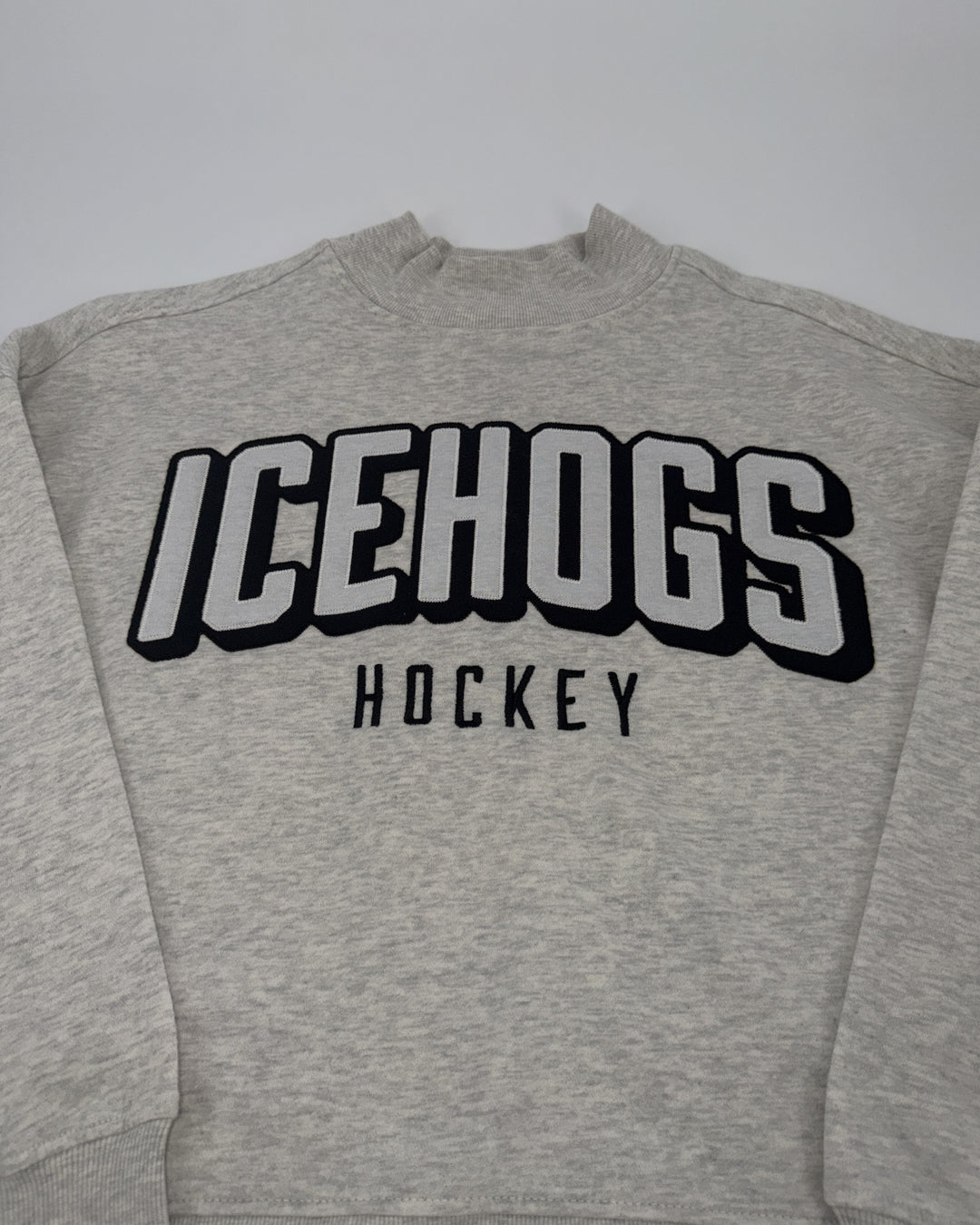 Rockford IceHogs League Ladies Grey Mock Neck Crew