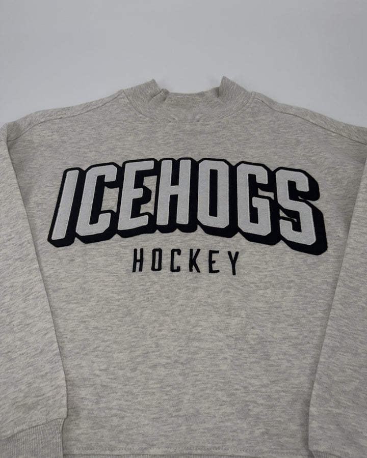 Rockford IceHogs League Ladies Grey Mock Neck Crew