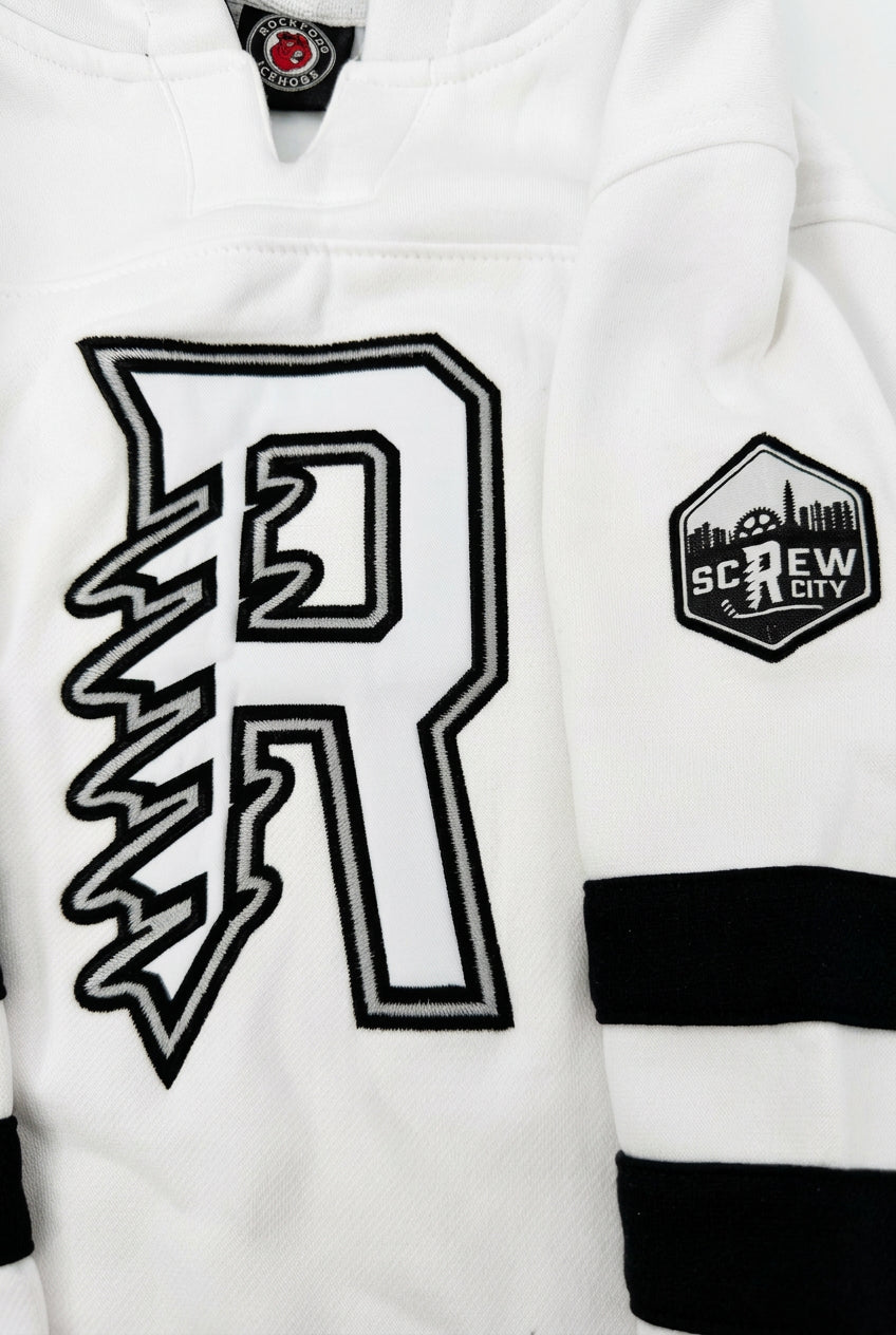 Rockford IceHogs White "R" Jersey Hood
