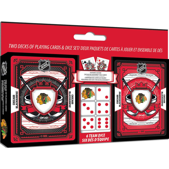 Chicago Blackhawks 2-Pack Playing Cards &amp; Dice Set