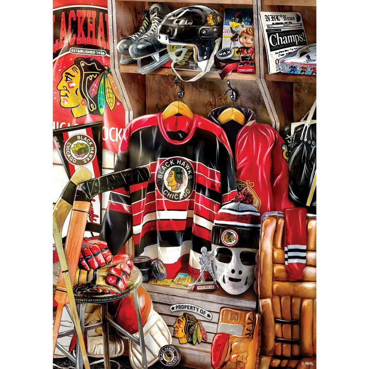 Chicago Blackhawks Locker Room 500 Piece Jigsaw Puzzle