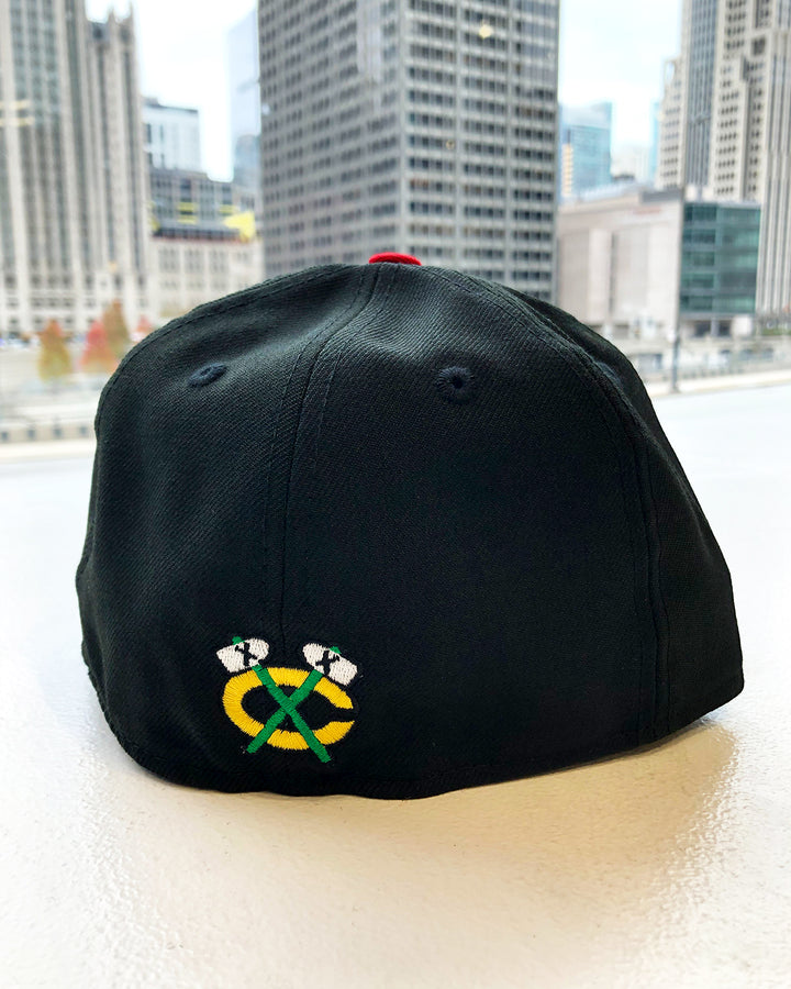 New Era Black &amp; Red Chicago Blackhawks 59FIFTY Fitted Cap
