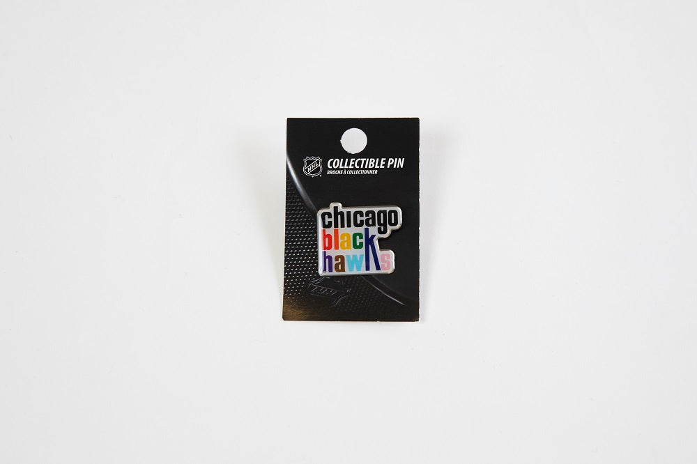 Chicago Blackhawks Pride Wordmark Pin