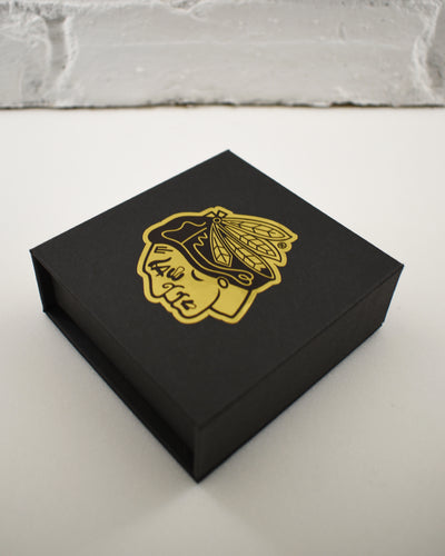 Gold Foil Chicago Blackhawks Puck Box
