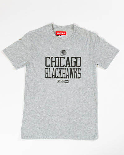 CCM Chicago Blackhawks Jersey Fleece Lace Up Hood L / Black