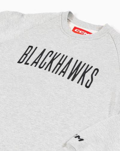 CCM Chicago Blackhawks Vintage Wordmark Fleece Crew