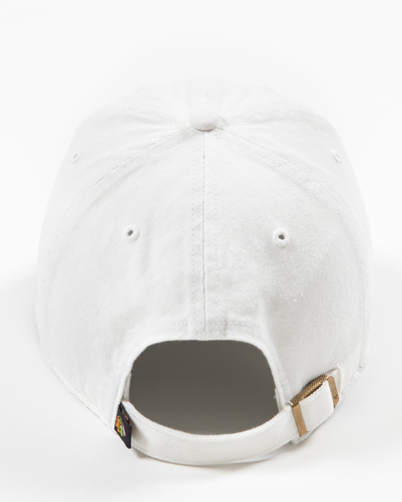 white Chicago Blackhawks adjustable cap with secondary logo - back angle