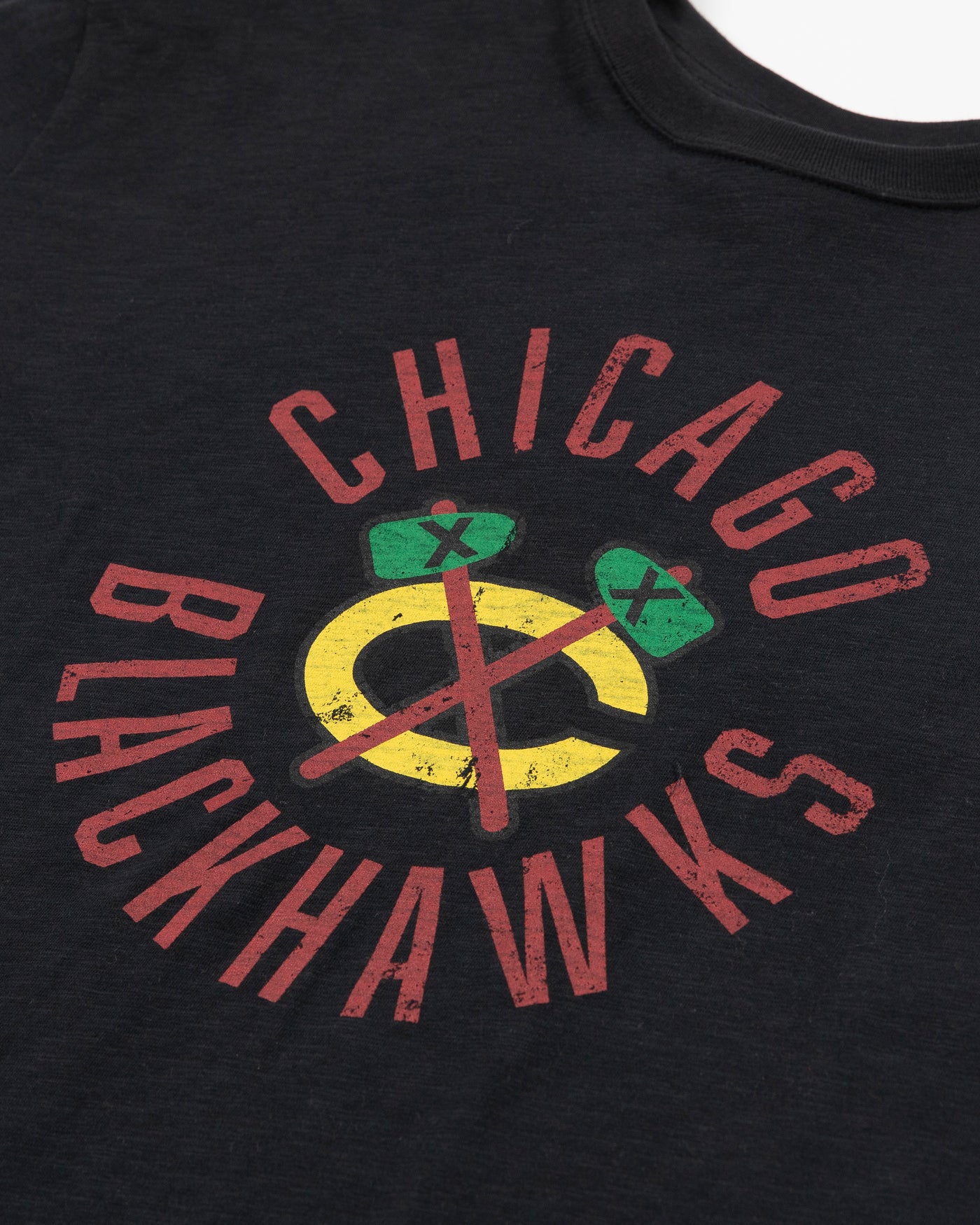 Cbh Shop Mitchell & Ness Blackhawks Distressed Basic Logo Shirts Chicago  Blackhawks - Tiotee