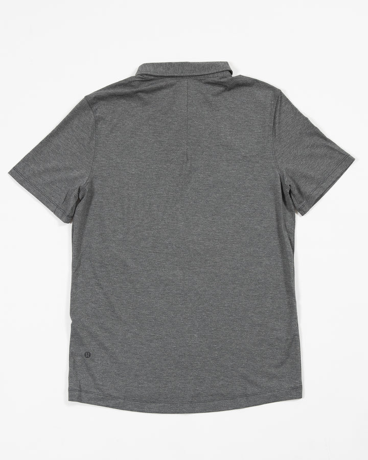 dark grey lululemon button up polo with primary logo on left chest - back lay flat