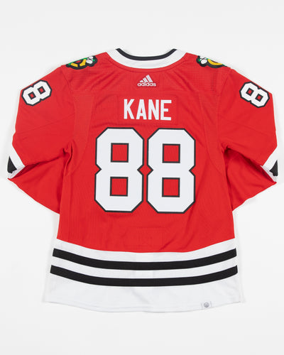 adidas authentic red Kane 88 Chicago Blackhawks home jersey - back lay flat