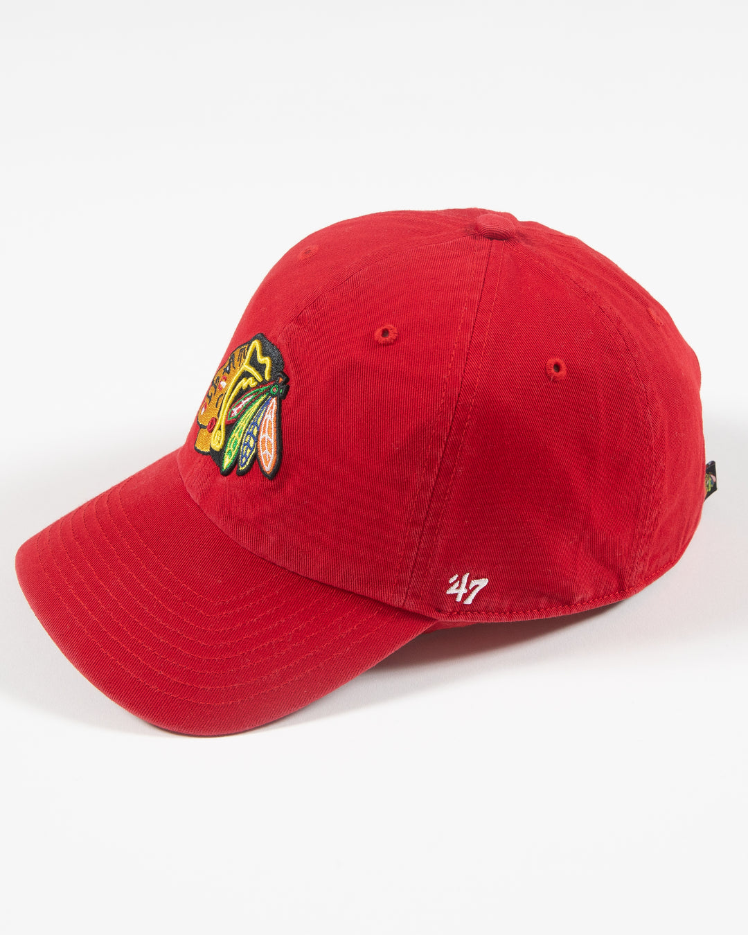 '47 Red Primary Logo Chicago Blackhawks Clean Up Cap