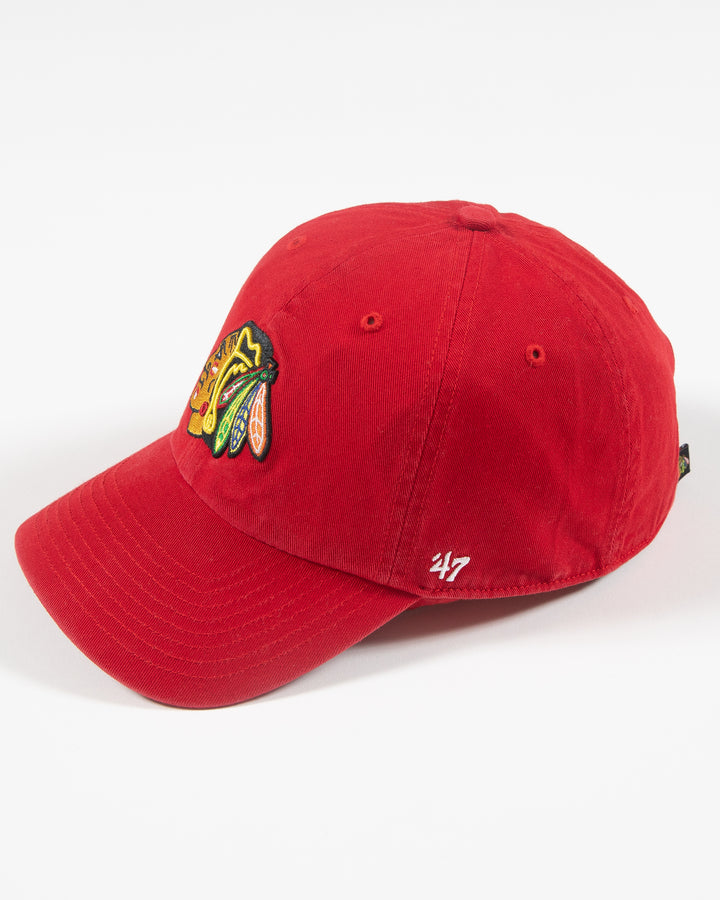 '47 Red Primary Logo Chicago Blackhawks Clean Up Cap