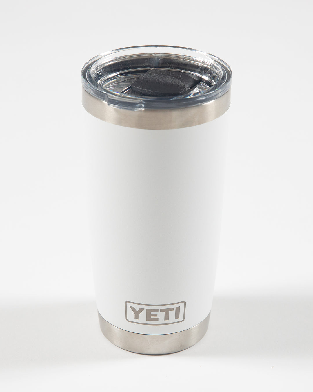 white YETI tumbler back view