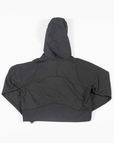 black cropped lululemon hoodie with tonal Chicago Blackhawks primary logo embroidered on left shoulder - back lay flat